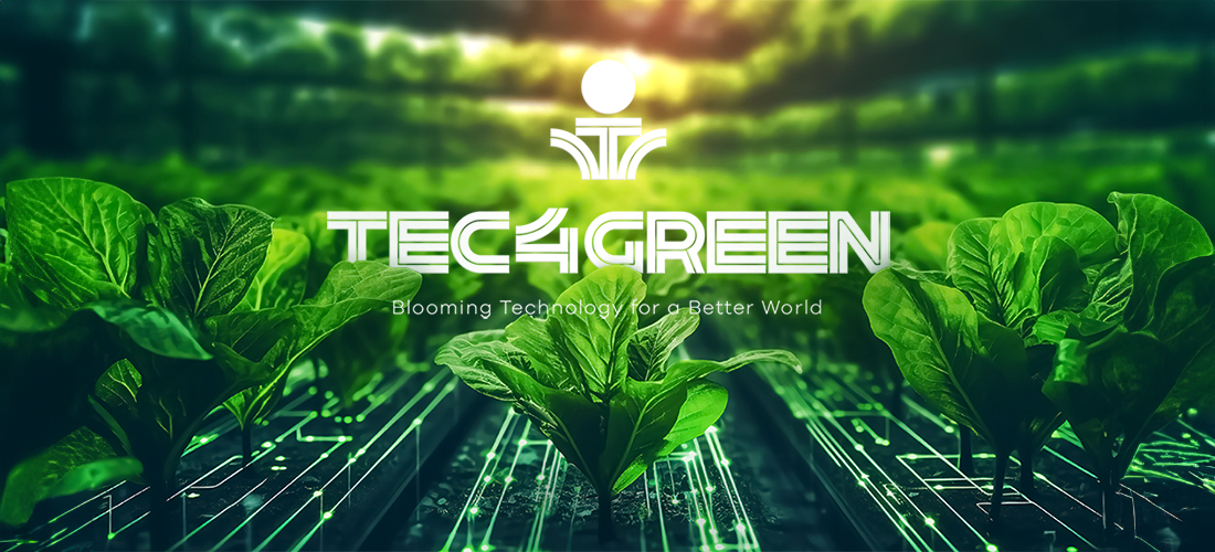 Agriculture innovation background image with the Tec4Green consortium logo on top