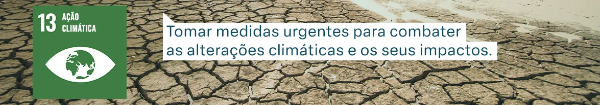 Objetivos de Desenvolvimento Sustentável das Nações Unidas: Ação climática - Tomar medidas urgentes para combater as alterações climáticas e os seus impactos.